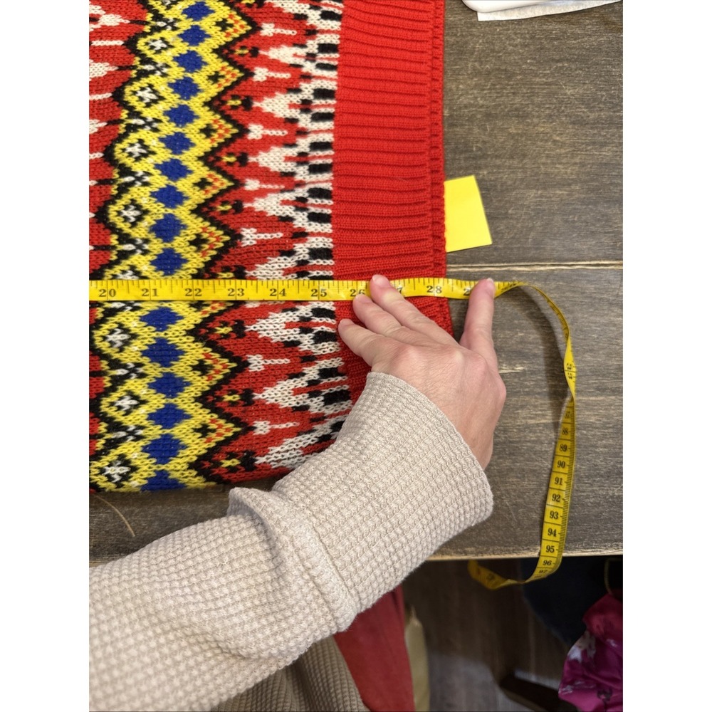 Vintage Tommy Hilfiger Knitted Jumper Sweater 100% Wool Fair Isle Ski Colorful - Picture 13 of 15